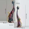Home Decor Nordic Graffiti Art Oil Painting Cat Decoration Resin Abstract Ornament Figurines Bedroom Desktop Porch Cat Sculpture