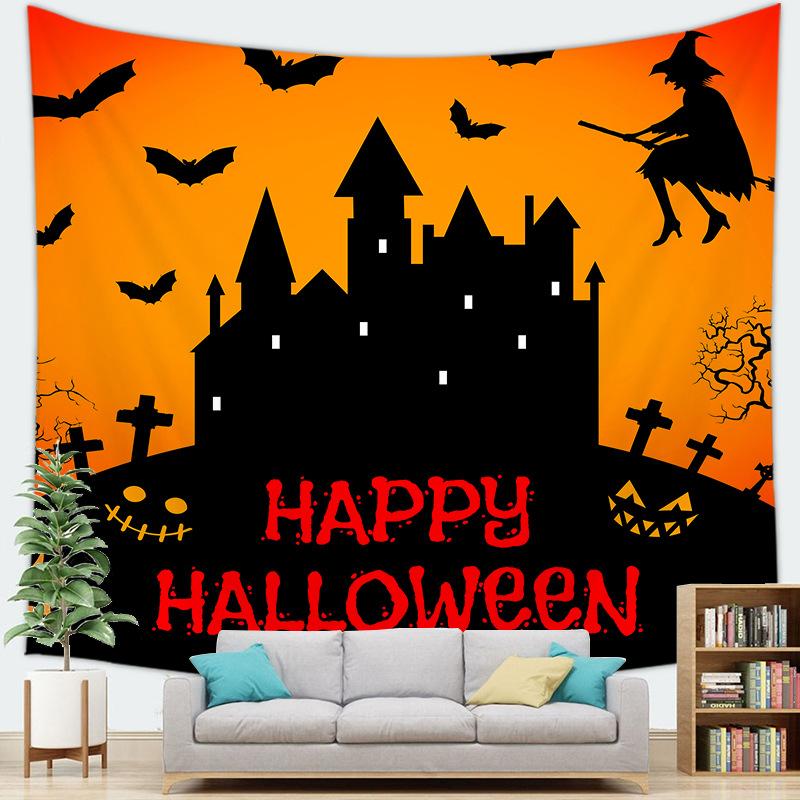 Halloweenthemed backdrop decoration fabric digitalprinted polyester tapestries living rooms bedrooms macrame wall hanging