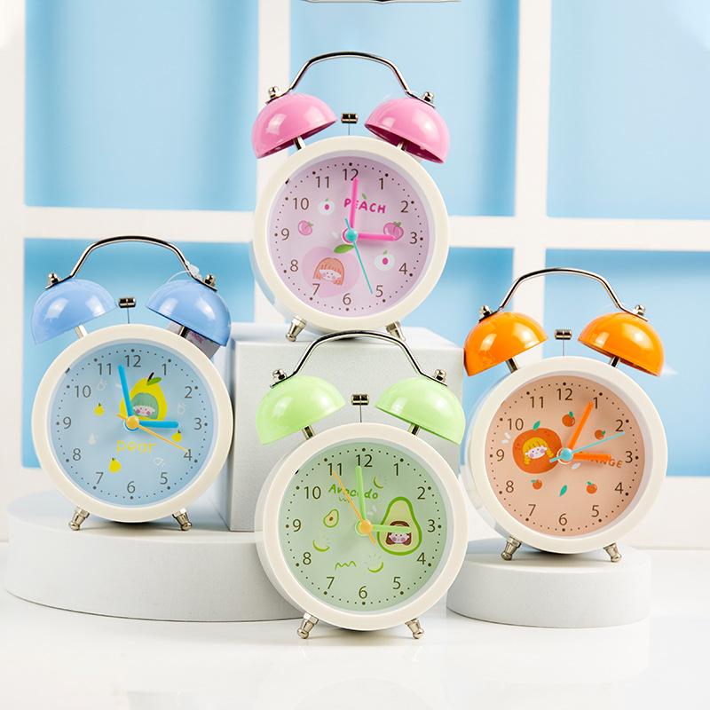 New Super Loud Simple Ringing Alarm Clock Night Light Mute Clock Bedroom Gift Student Bedside Sleeping Clock