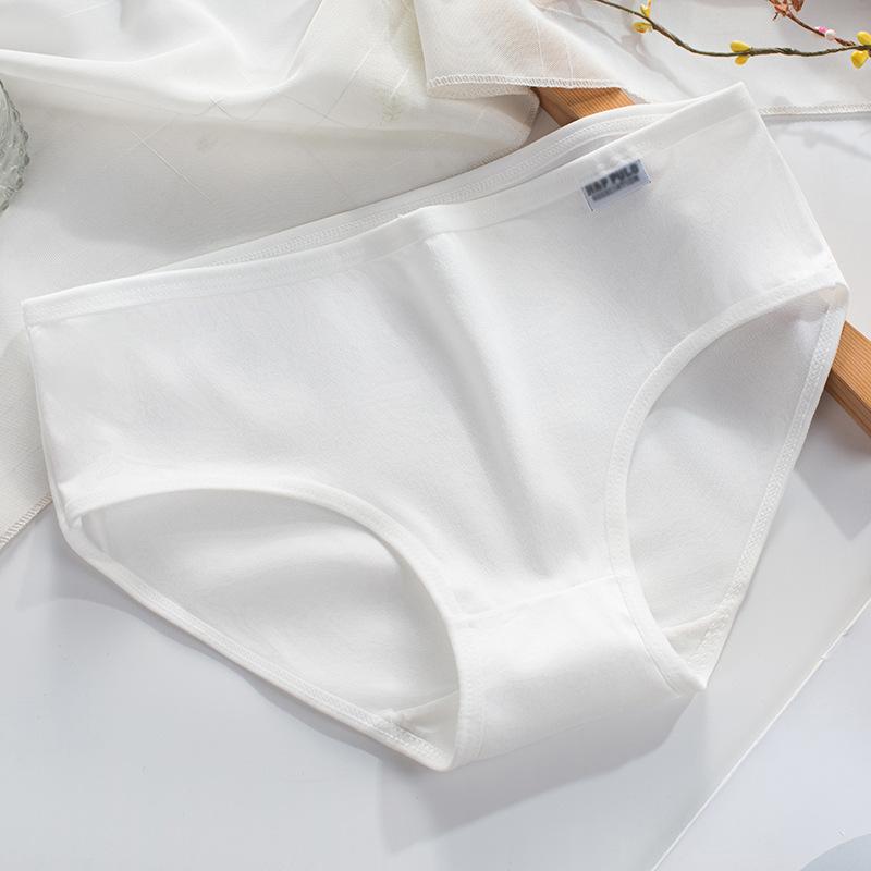 Women's Mid-Waist Milk Silk Panties Soft Breathable Candy Color Minimalist Underwear for Teens
