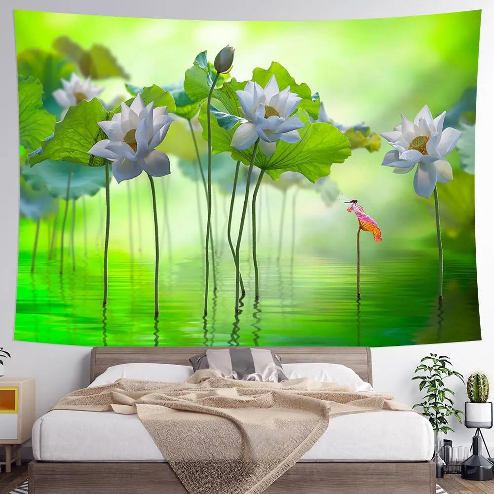 Lotus Leaf Lotus Room Decorative Tapestry Home Wall Decor Office Living Room Tapestry