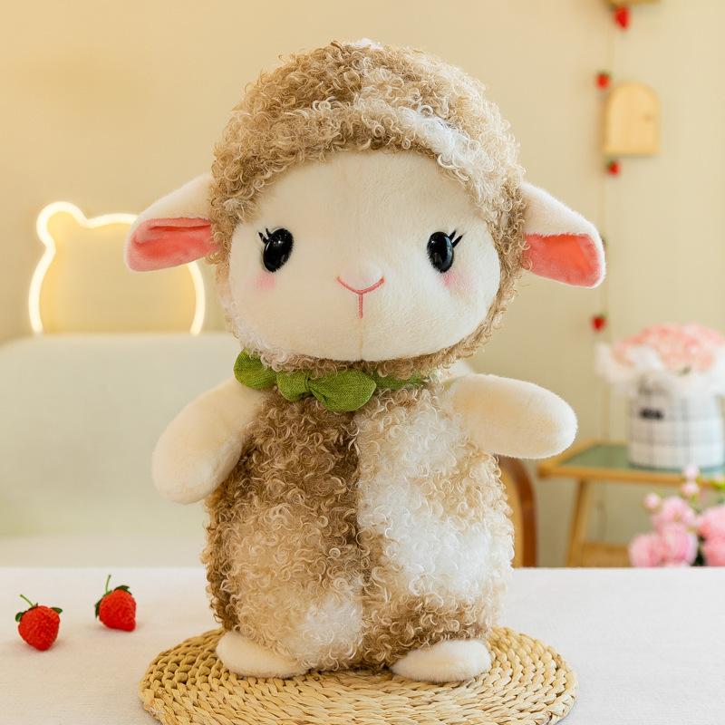 Little Sheep Doll Cute Polk Cartoon Sheep Roll Plush Toy Grabber Doll Children's Soothing Doll