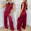 DICFY Damemode Afslappet Ensfarvet Print Sommer Forår Ærmeløs Hættetrøje Bukser Jumpsuits & Rompers