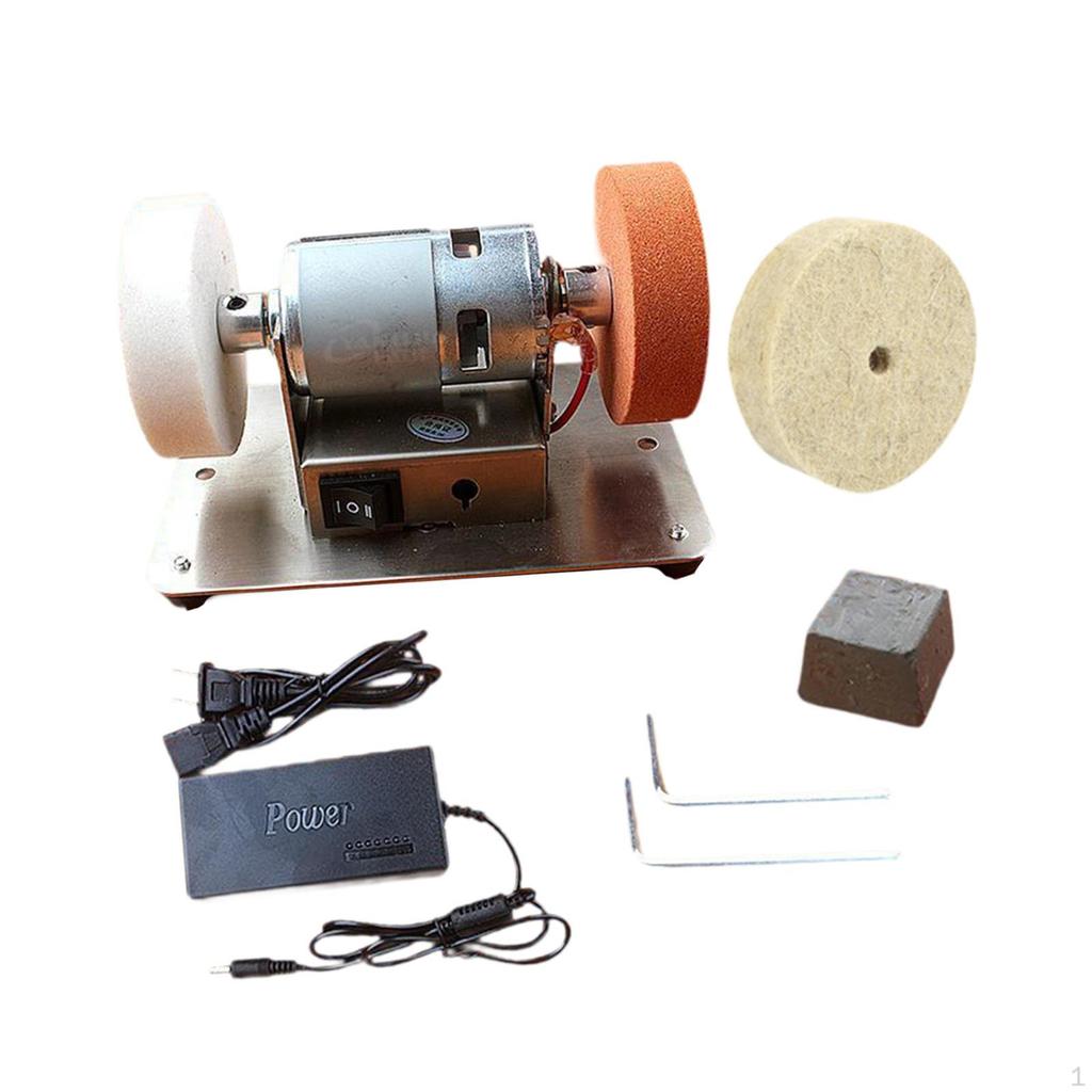 Mini Bench Grinder Grinding Tool 7 Speed Adjustable Crafting Polisher Benchtop Sander for Home