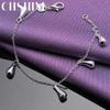 CHSHINE 925 Sterling Silver Water Drop Pendant Bracelet Fashion Charm Jewelry 20CM 8inches