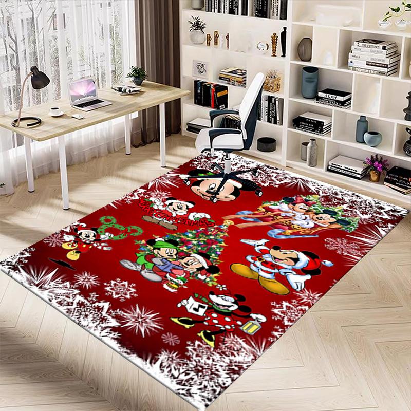 Mickey Minnie Christmas Carpet For Playroom Bedroom Living Room Sofa Home Decorkids Game Area Rug Nonslip Floor Mat