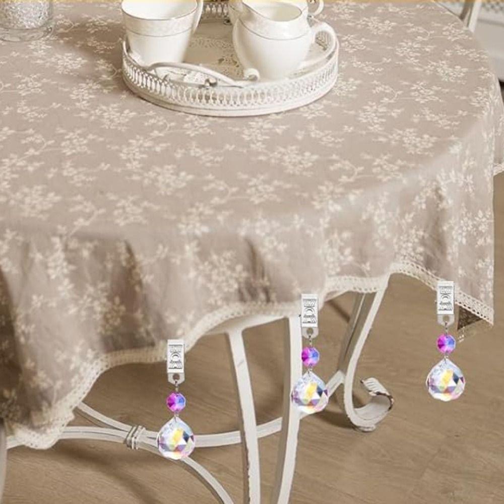 6 Stück Heavy Duty Glas Tischabdeckung Anhänger Winddicht Tischdecke Haken Hochzeit