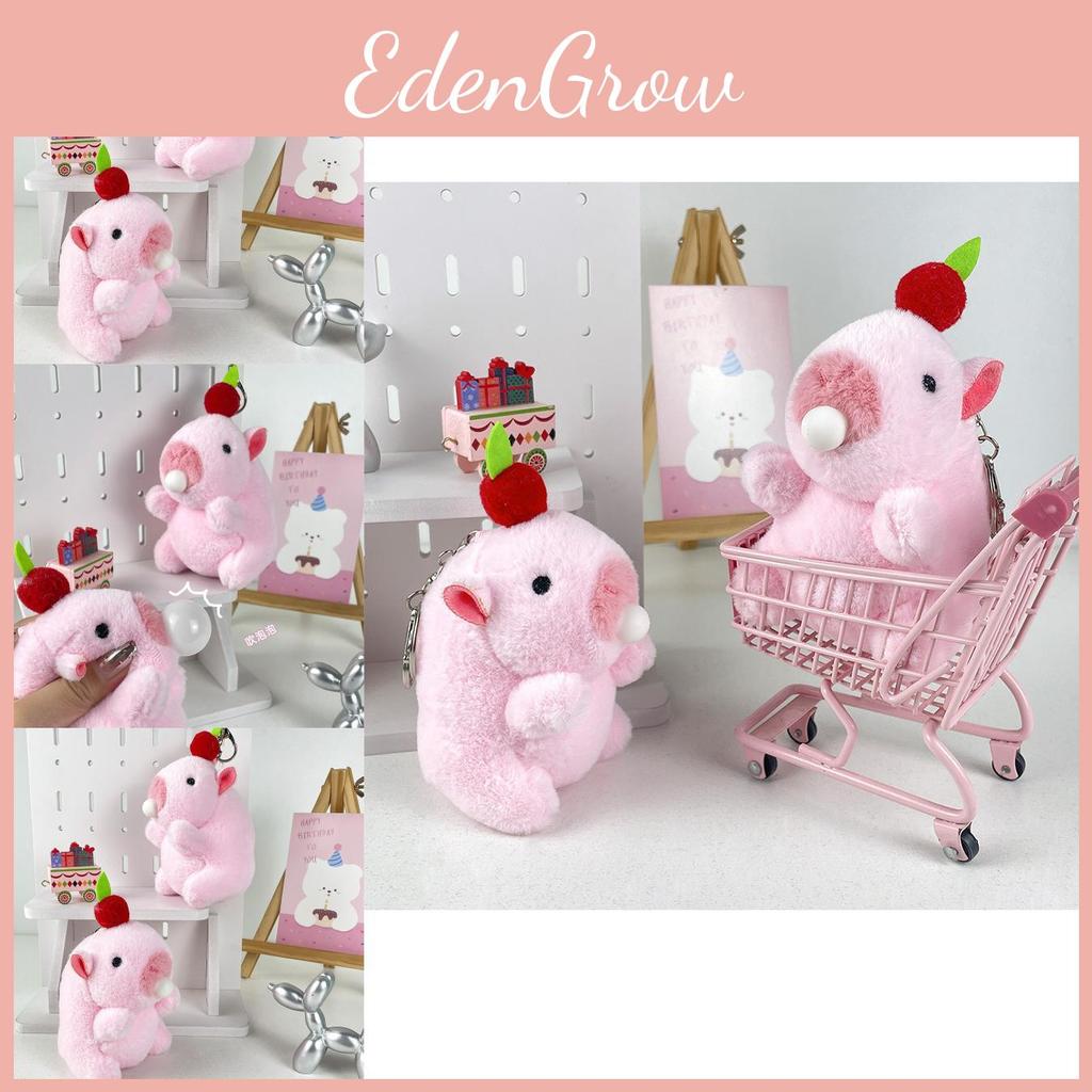 Charming Capybara Plush Keychain Soft Short Plush Bubble Blowing Apple For Stress Relief