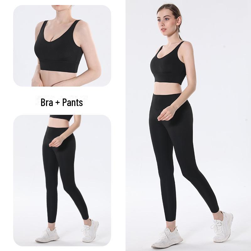Tuta estiva da yoga da donna Lulu - Elegante design sulla schiena per fitness e jogging con pantaloni da yoga invisibili