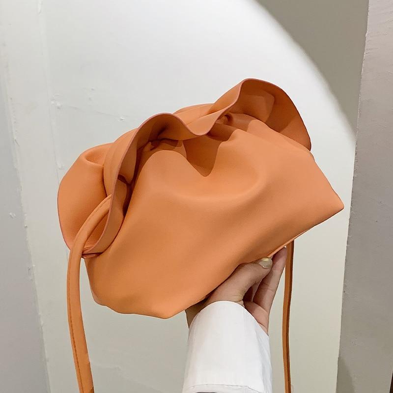 Plissee Umhängetasche 2024 Winter Neue Hohe qualität Weiche PU Leder frauen Designer Handtasche Luxus marke Schulter Messenger Tasche