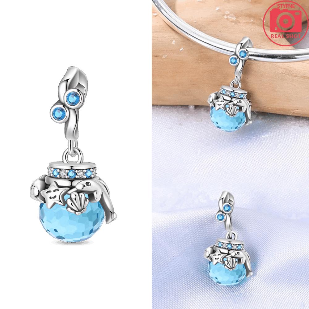 Blue Ocean Sea Star Penguin Mother-Child Bonding Among Mermaids Original Copper Beads Fit Bracelet Jewelry Diy Women Gift