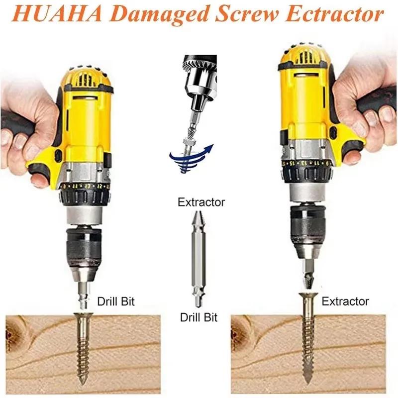 4/6Pcs Set Damaged Screw Extractor Center Drill Bit Set Woodworking Tools Broken Bolt Extractor Bolts Screws Remover Extractor