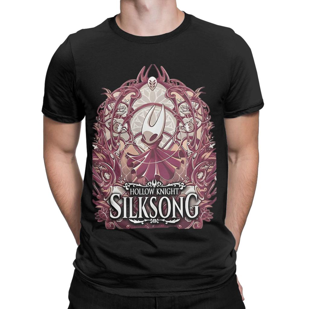 Men's Hollow Knight Silksong T Shirts  100% Cotton Tops Funny Short Sleeve Round Collar Tee Shirt Plus Size T-Shirt