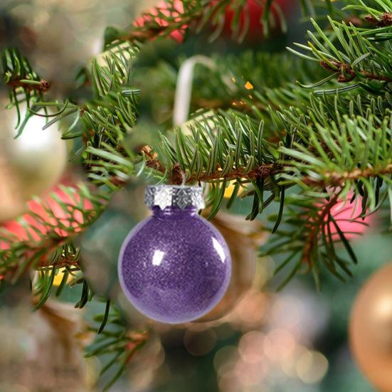 16 Weihnachtskugeln Aus Kunststoff Zum Aufhängen – Violett, Mehrfarbig, Für Baum & Deko