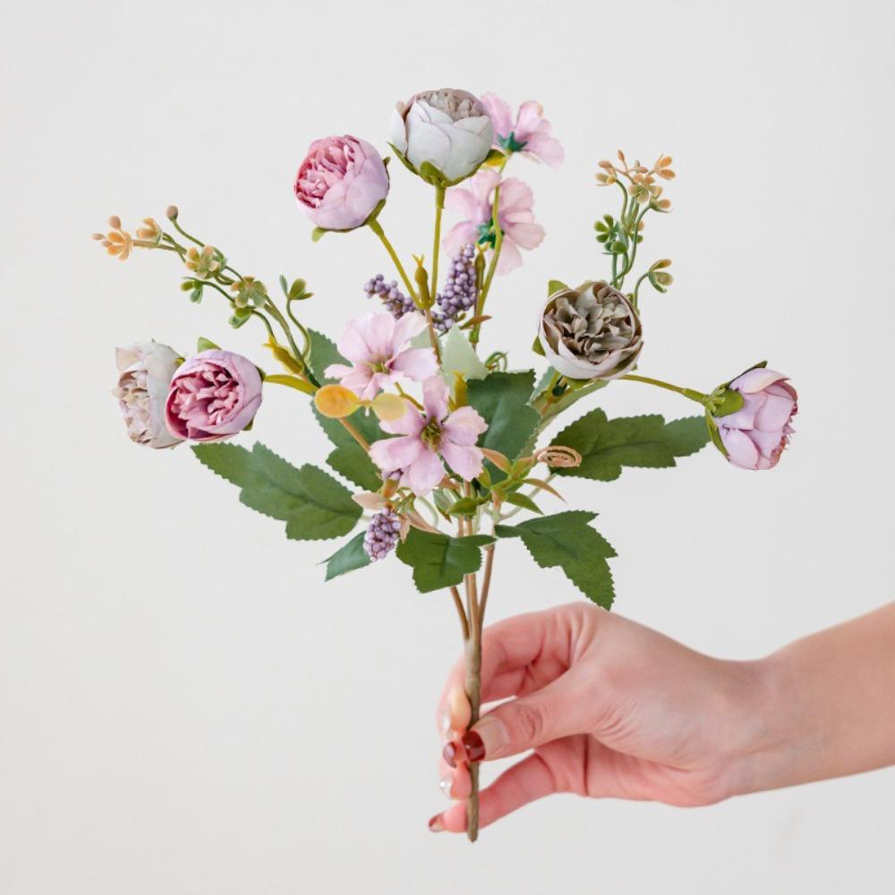 

Зроби сам Шовкова півонія Висока якість Весільний букет Модна штучна квітка Фестиваль фіолетовий