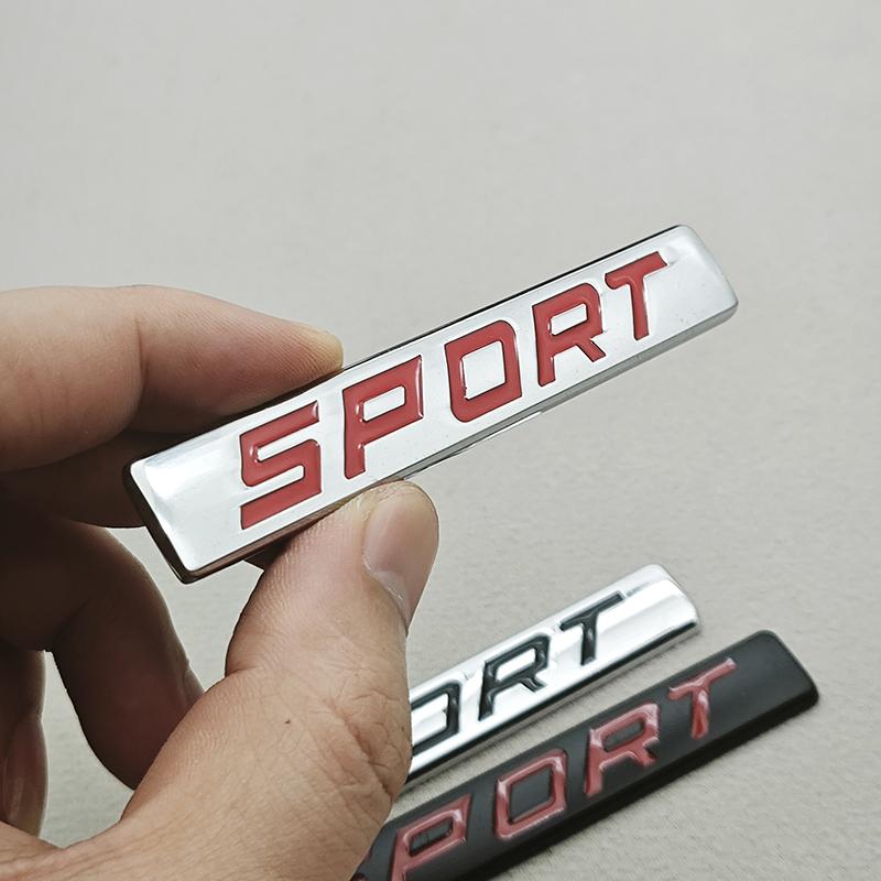 3D Metal Sport Logo Rear Trunk Emblem Badge Car Fender Sticker Decals For Toyota Honda Nissan VW Audi Sport Accessories