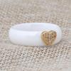 European and American Simple 6MM Ceramic Zircon Heart Black & White Couple Titanium Steel Ring Band