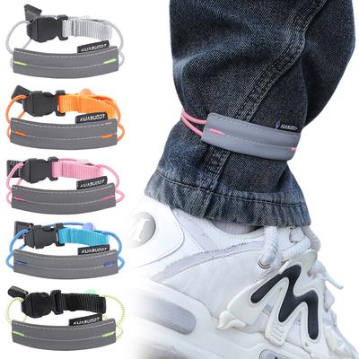 Reflective Cycling Pants Cuff Band High Visibility Bicycle Trouser Bands Adjustable for Night Walking Cycling Running