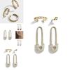 Trendy Rhinestone Stud Alloy Earring Set Elegant Four-piece Collection