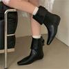 Fashion Eilyken Cosy Soft Leather Belt Buckle Women Ankle Boots Spring Autumn Short Booties Concise Square Low Heels Casual Shoes