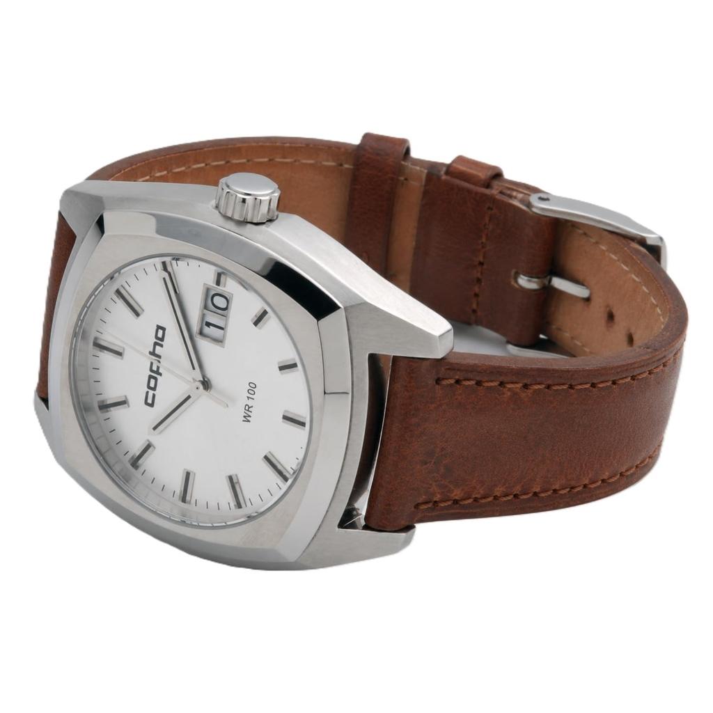 Copha XL Quadratische Designuhr Limitierte Auflage Italienische Retro-Kleideruhr Einfach und Stilvoll Datumsanzeige Leicht Ablesbar Analog Quarz Dandy