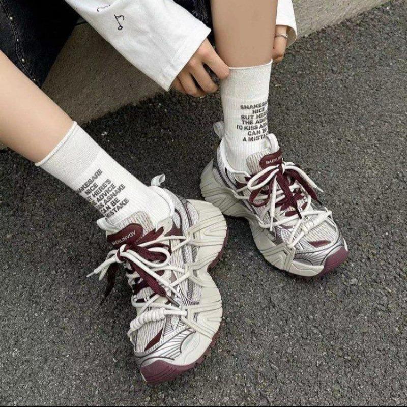 

Women s shoes strap dad shoes autumn muffin platform retro casual sports dad shoes 35