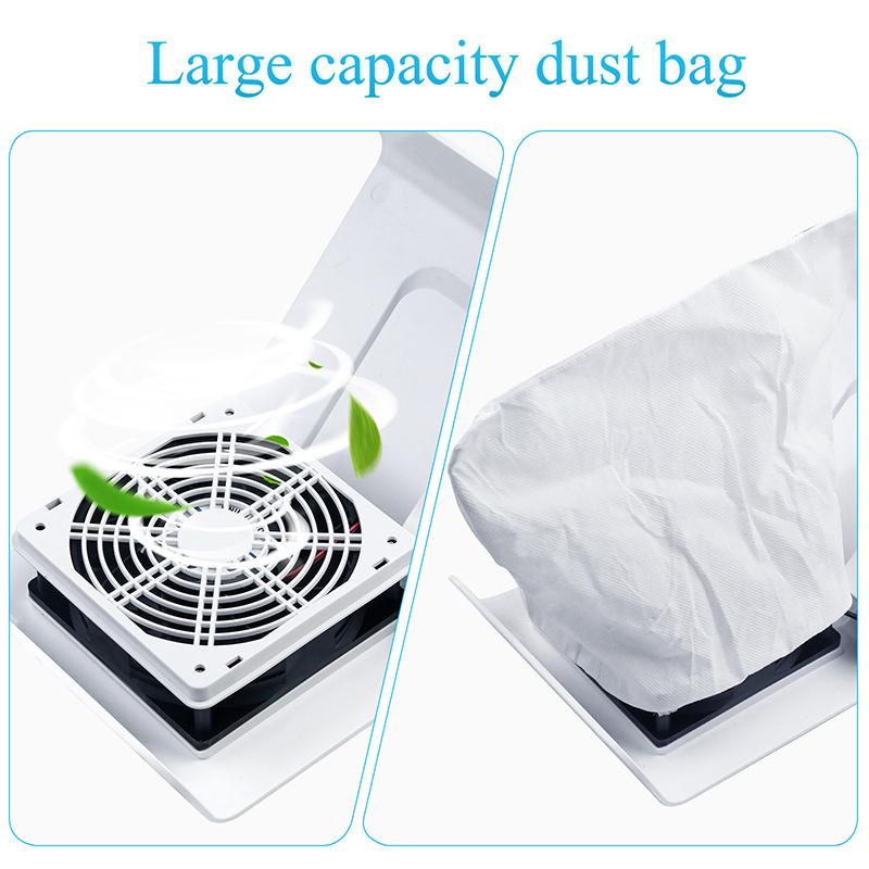 80W Nail Dust Suction Collector Vacuum Cleaner Nail Dust Collector Absorber Vacuum Cleaner Manicure Collecting Pedicure Tools
