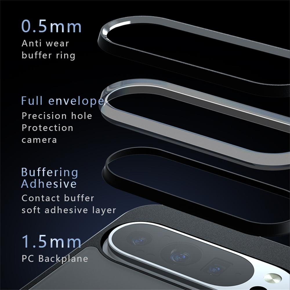 Für Google Pixel 9 Pro/Pixel 9 Hülle Hautgefühl TPU+PC Matt Handyhülle, Transparent Schwarz