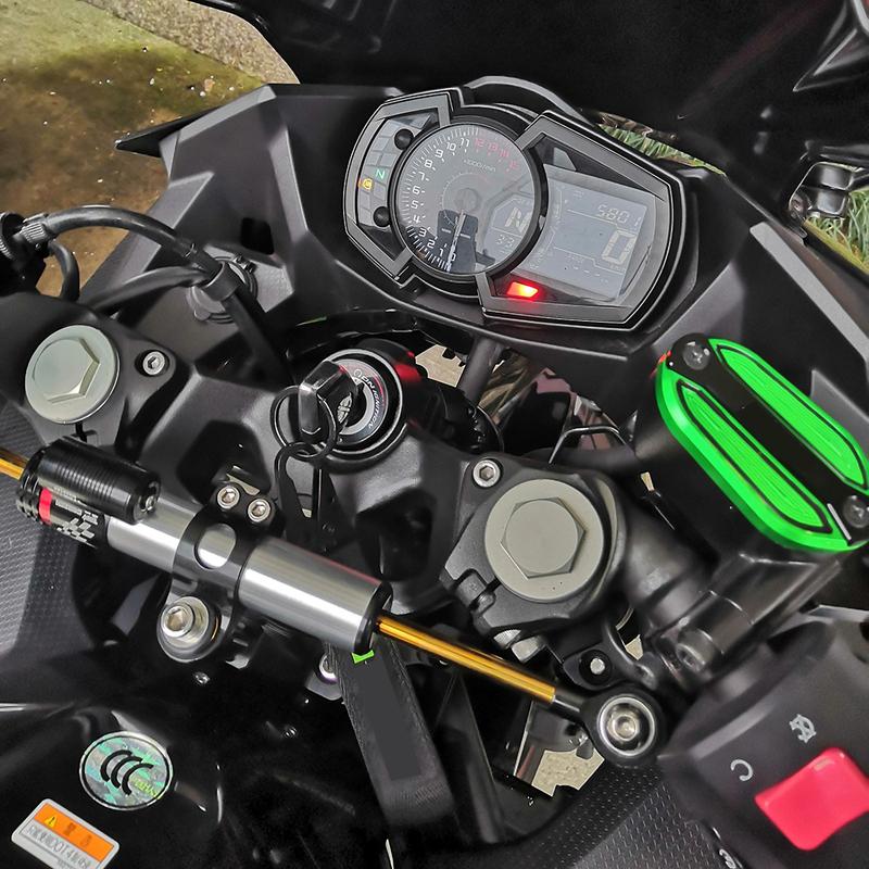 Motorcycle Adjustable Damper Steering Stabiliz 250 345mm steering stabilizer for Honda Kawasaki Street Bike Carbon fiber texture