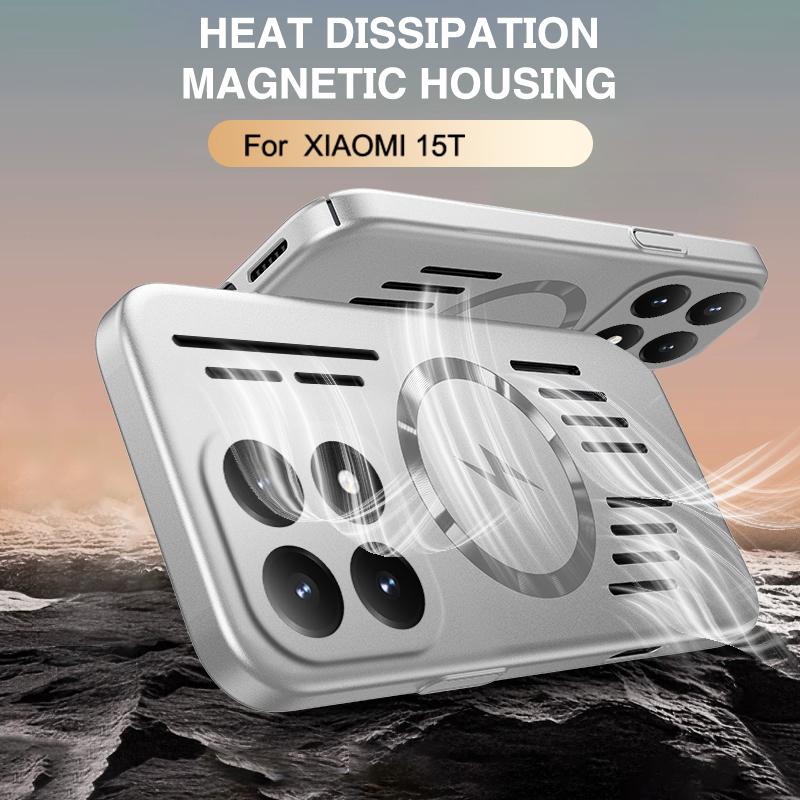 Magnetic Ultra-thin Heat Dissipation Case For XIAOMI 17T Pro Magsafe Wireless Charging Metallic Paint Hard PC Cover For MI15T