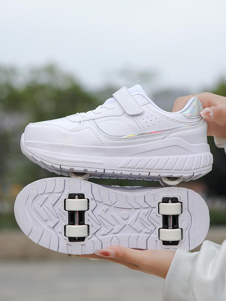 New Runaway Shoes Four-wheel Pulley Shoes Boys Children Shoes with Wheels Boys and Girls Skates Students Deformation Shoes