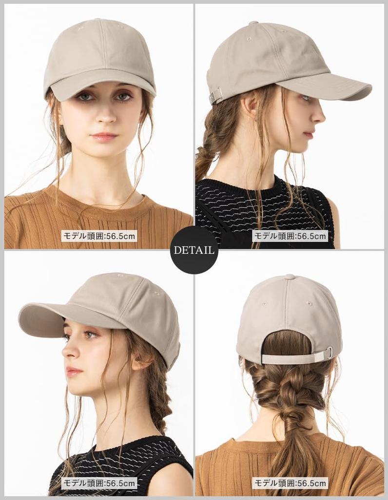 Large Size Deep Cap for Cool To the UV Adjustable All CAP [Loo&c] Hat, Women, Touch, Protection, 100% Cotton, Size, Seasons, [L (60-63cm) - Beige]