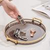 Ru Han Premium Round Gold Rim Acrylic Serving Tray