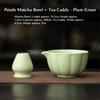 2PCS Ceramic Matcha Bowl Smooth Large Capacity Matcha Whisk Stand High Temperature Resistant Tea Salad Soup Bowl