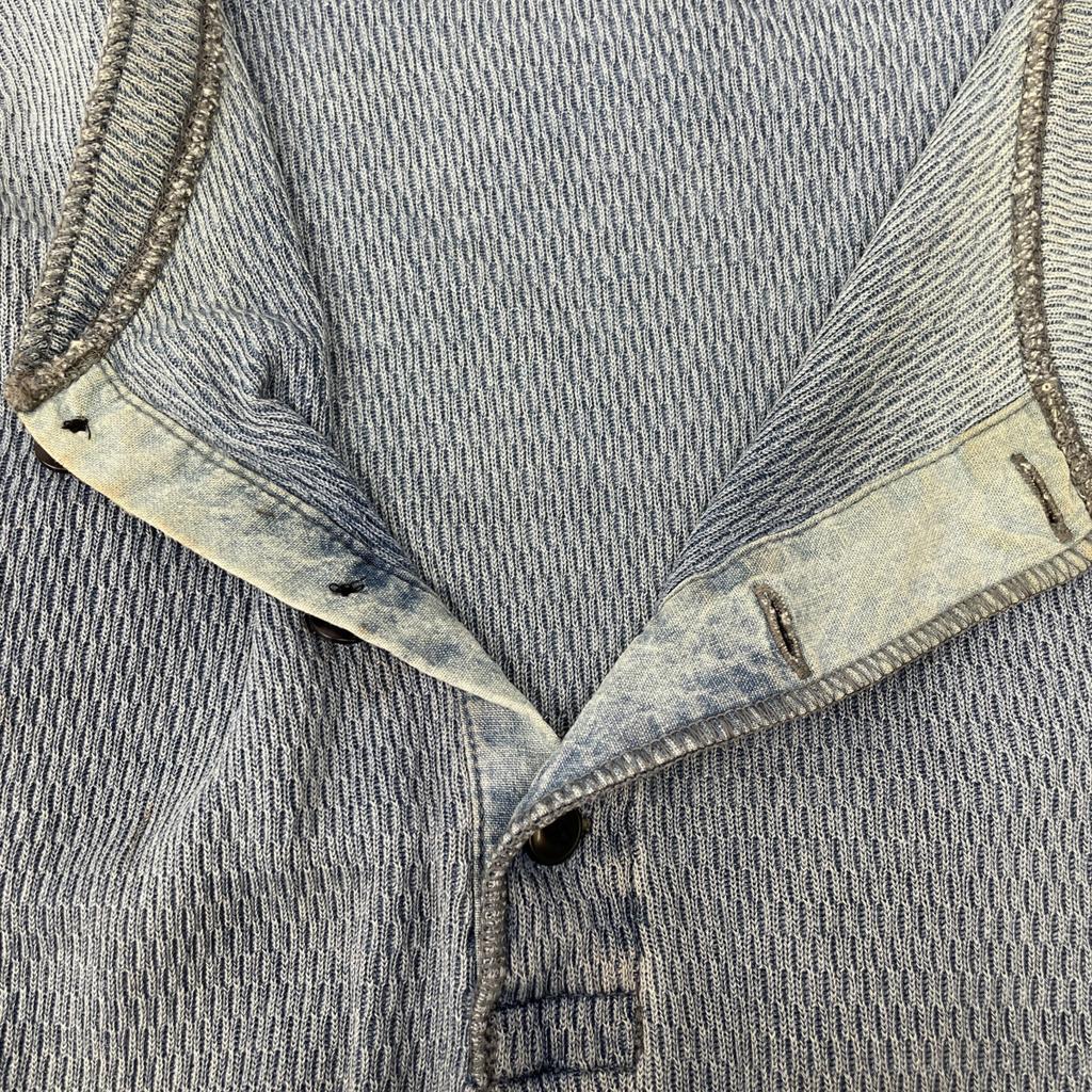 RRL Indigo Henley Neck Waffle T-Shirt tops M IndigoUsed