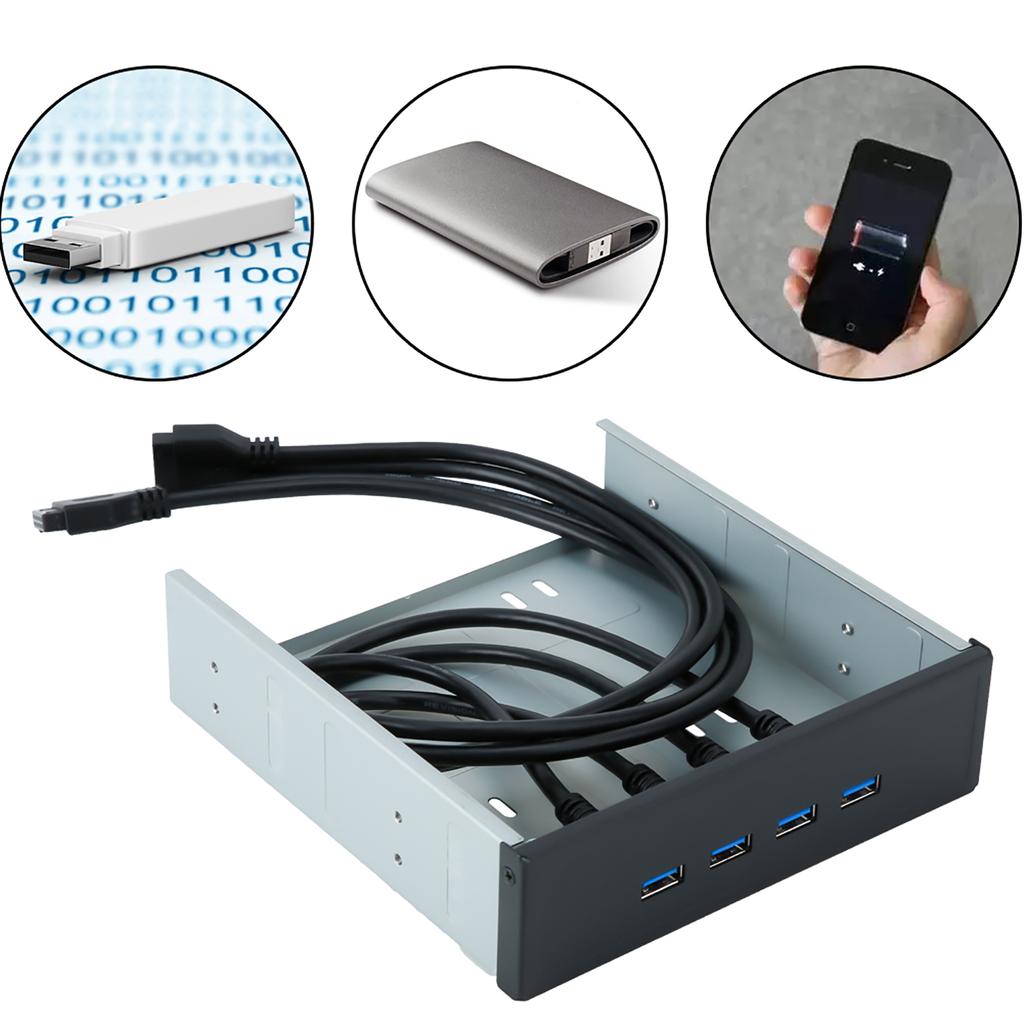 High Speed 20Pin 4 Port USB 3.0 Hub Optical Disk Driver Front Panel