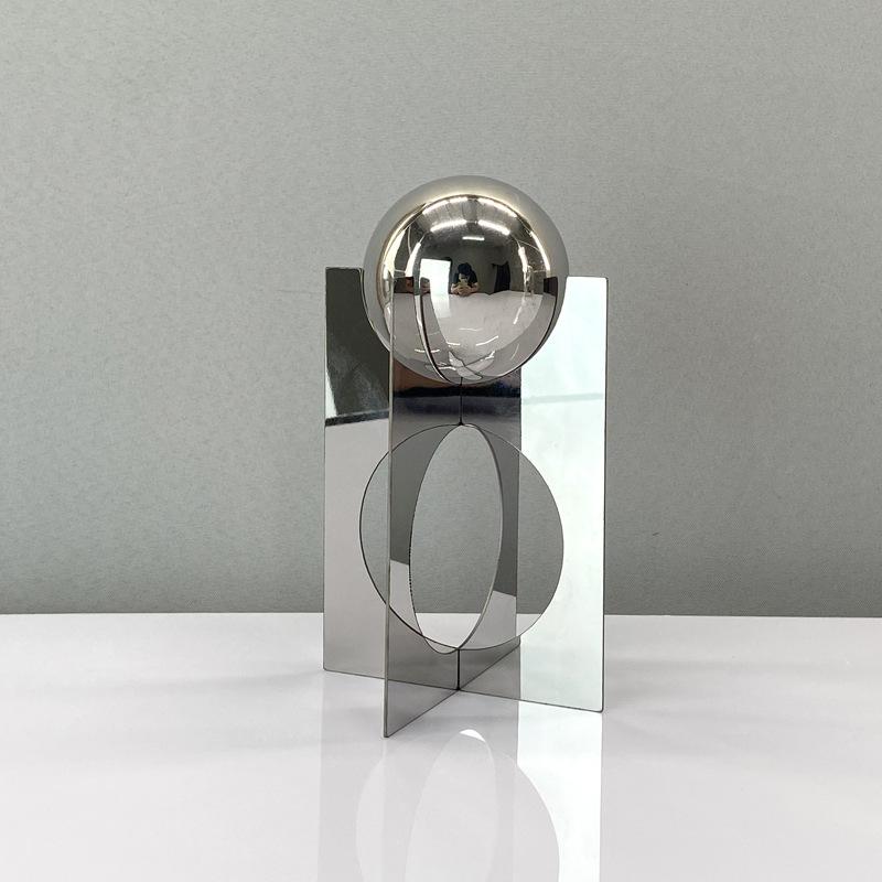 Simple Modern Geometric Three-dimensional Metal Entrance Hall Decoration Concentric Bracket Ball Ornaments Study Room Sample Tabletop Furnishings