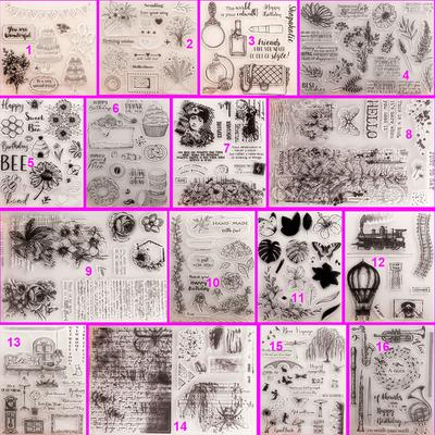 Çiçek Yaprak Şeffaf Silikon Şeffaf Damga Mühür için DIY Scrapbooking Albümü Şeffaf Damgalar Kelebek Bayan Asma