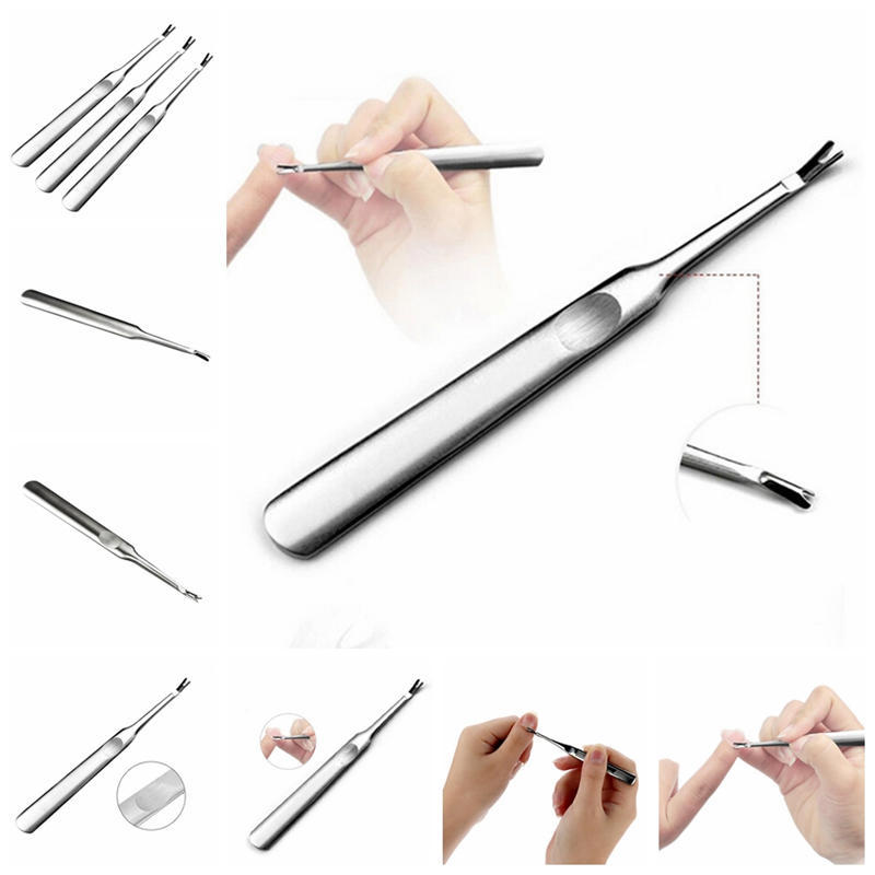 Stainless Steel Cuticle Pusher Trimmer Remover Pedicure Manicure Nail Art Tools