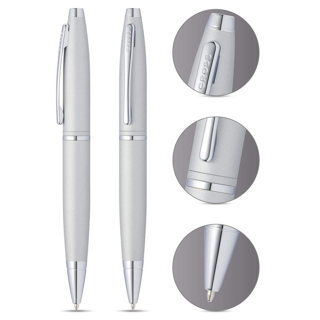 CROSS Ballpoint Satin Officially Imported Pen, Oil-Based, Karei, All-Over Chrome, AT0112-16,