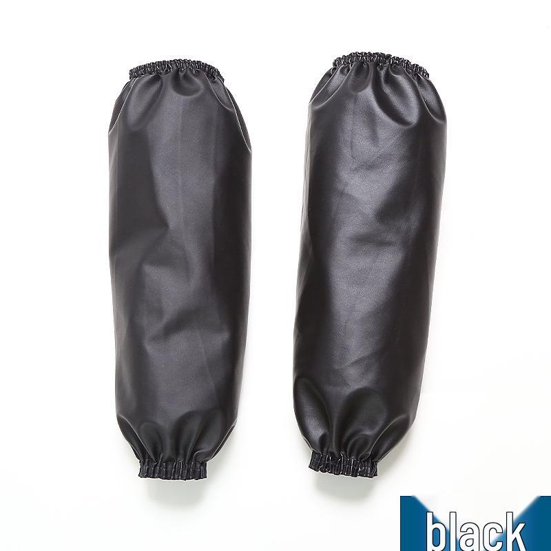 Black PU Leather Extra Large Waterproof Work Oversleeves for Adults