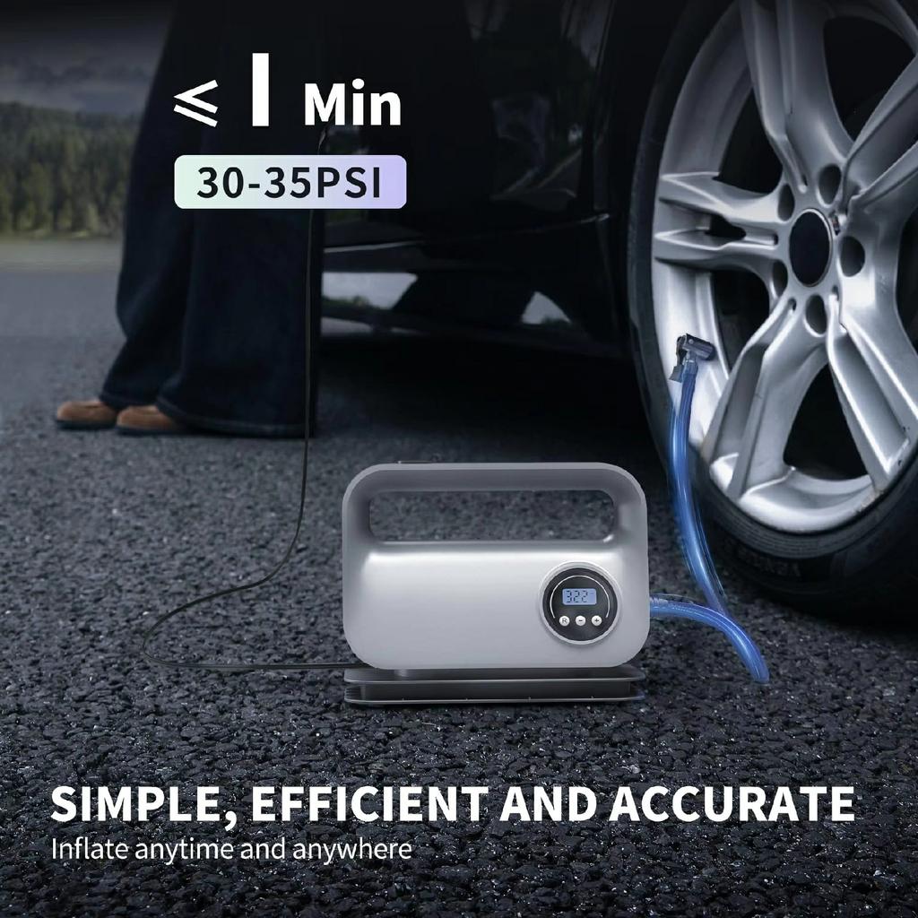 22 Cylinder Digital Display Car Air Pump Portable Compressor Multifunction Tire Inflator