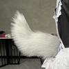 Faux Fur Electric Wagging Tail for Car, Remote Control Moving Tail Decoration, Rechargeable Detachable Auto Accessory for Anime Cosplay
