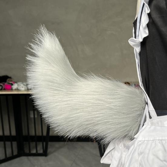 Faux Fur Electric Wagging Tail for Car, Remote Control Moving Tail Decoration, Rechargeable Detachable Auto Accessory for Anime Cosplay