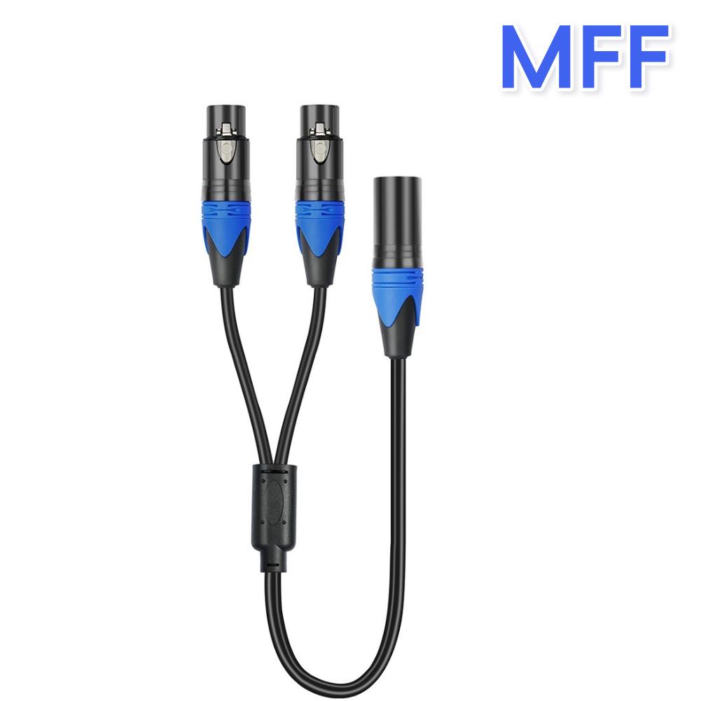 FMM/MFF XLR Splitter Cable 50cm XLR Female To Dual XLR Male Y Splitter Cable Microphone Splitter Cord Audio Extension Cord