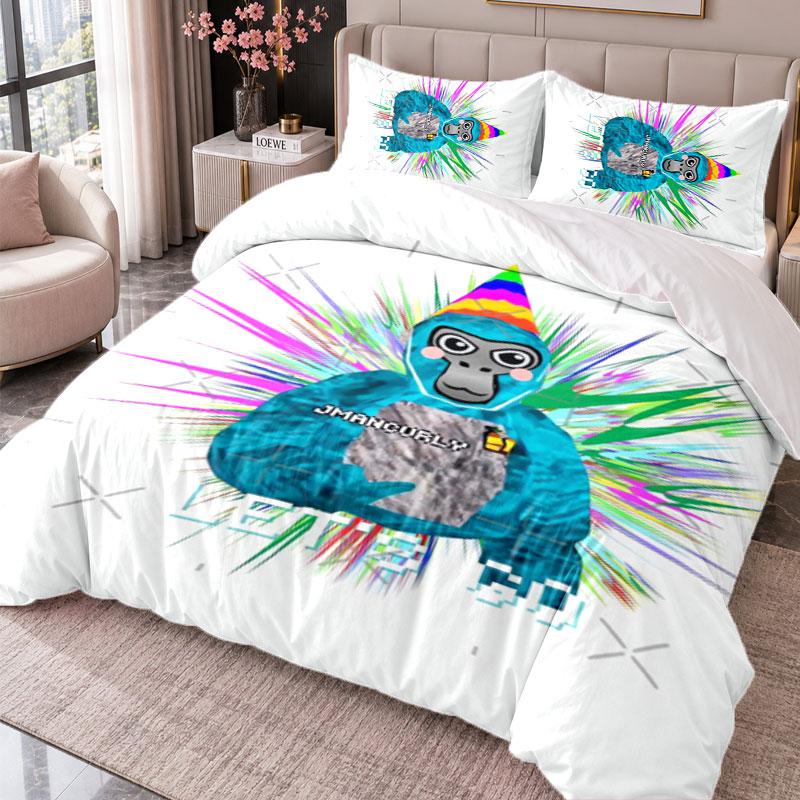 Gorilla Tag Cartoon 3Pcs Bedding Set Duvet Cover With Two Pillowcases For Bedroom Home Decoration