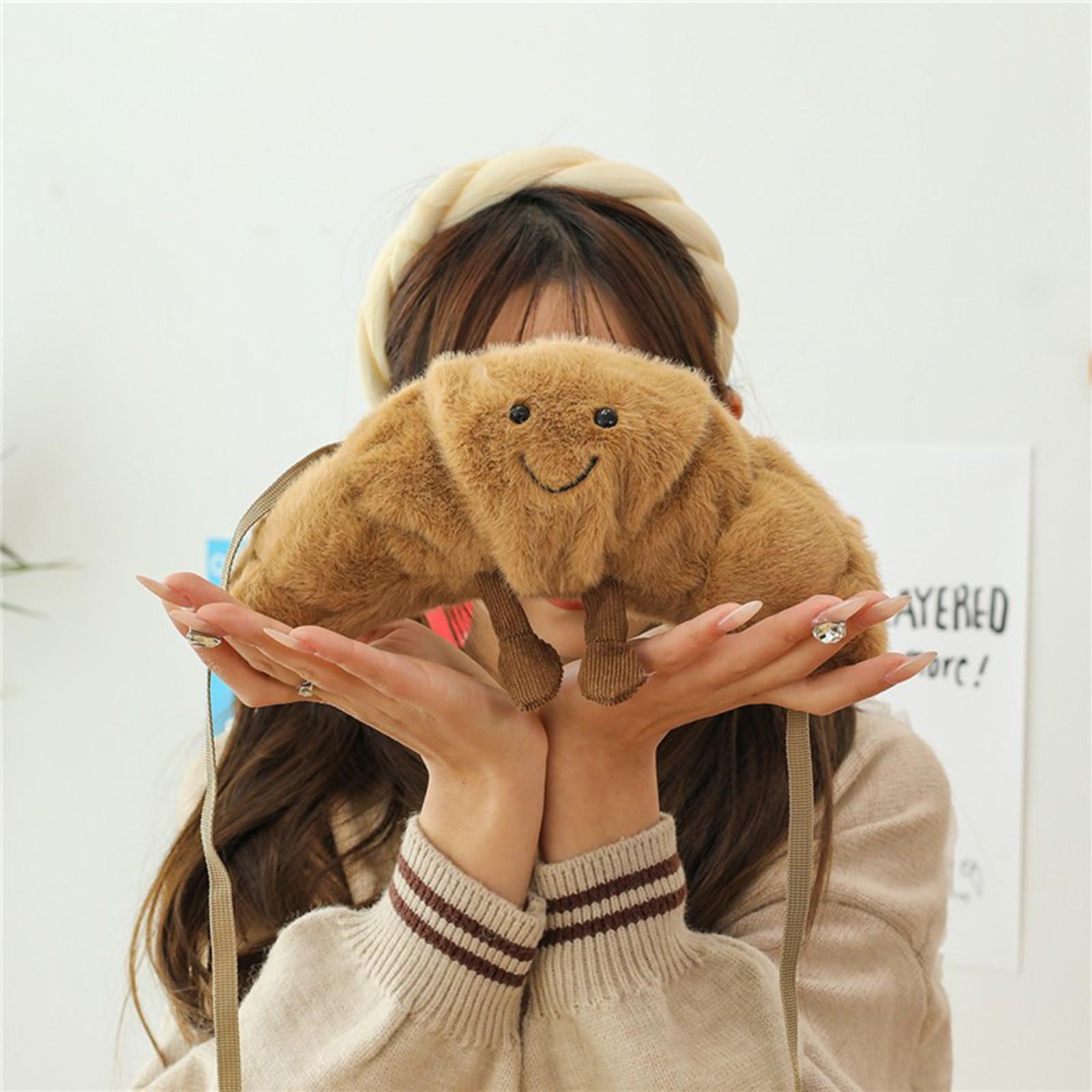 

Милая кукла-круассан, забавная сумка-мессенджер для девочки, подарок для гурманов, модная плюшевая игрушка-сумка для куклы One Size коричневый