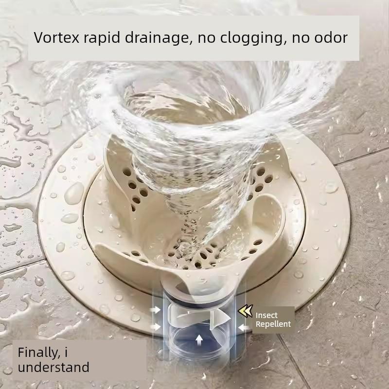 Japanese-Style Whirlpool Floor Drain Hair Filter Net for Bathroom and Kitchen, Prevents Hair Clogging in the Toilet