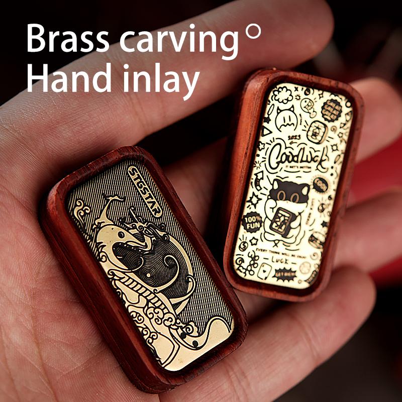 Magnetic EDC Finger Toys Mahogany Push Cards Stress-relieving Sliders Fidget Spinners DDHD Tools Gifts for Boys