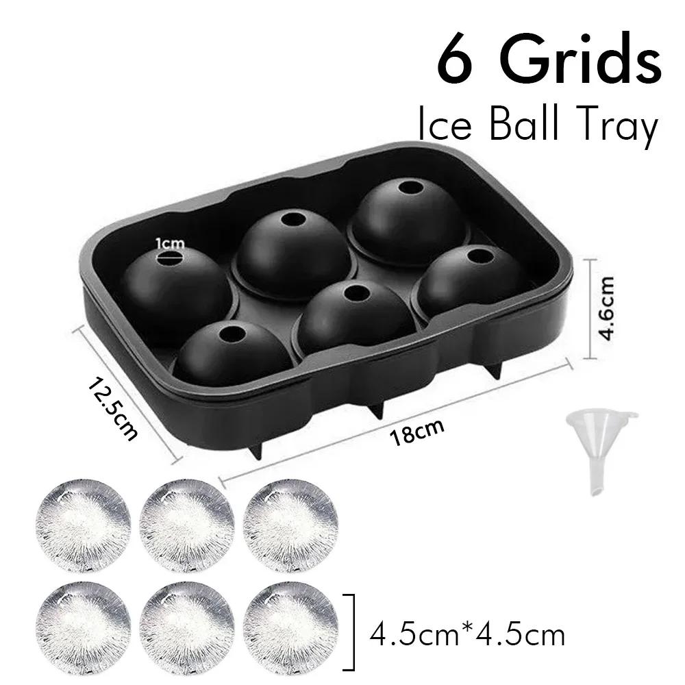 4/6/8 Grid Ice Cube Silicone Molds Ice Cube Maker Square Tray Mold Ice Ball Maker Ice Cube Tray with Lid for Whiskey Ice Mould